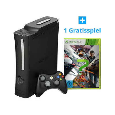 Xbox 360 - Konsole Elite 120GB #schwarz + Original Controller + Zubehör (gebraucht)
