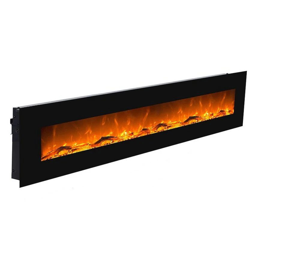 Glow Fire Elektrokamin 'Mars' | LED Wandkamin in schwarz mit Heizung (1500 W) | HxBxT: 55x126x13,6 cm