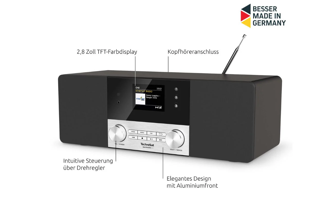 TechniSat DIGITRADIO 4 IR DAB+, UKW, Bluetooth schwarz