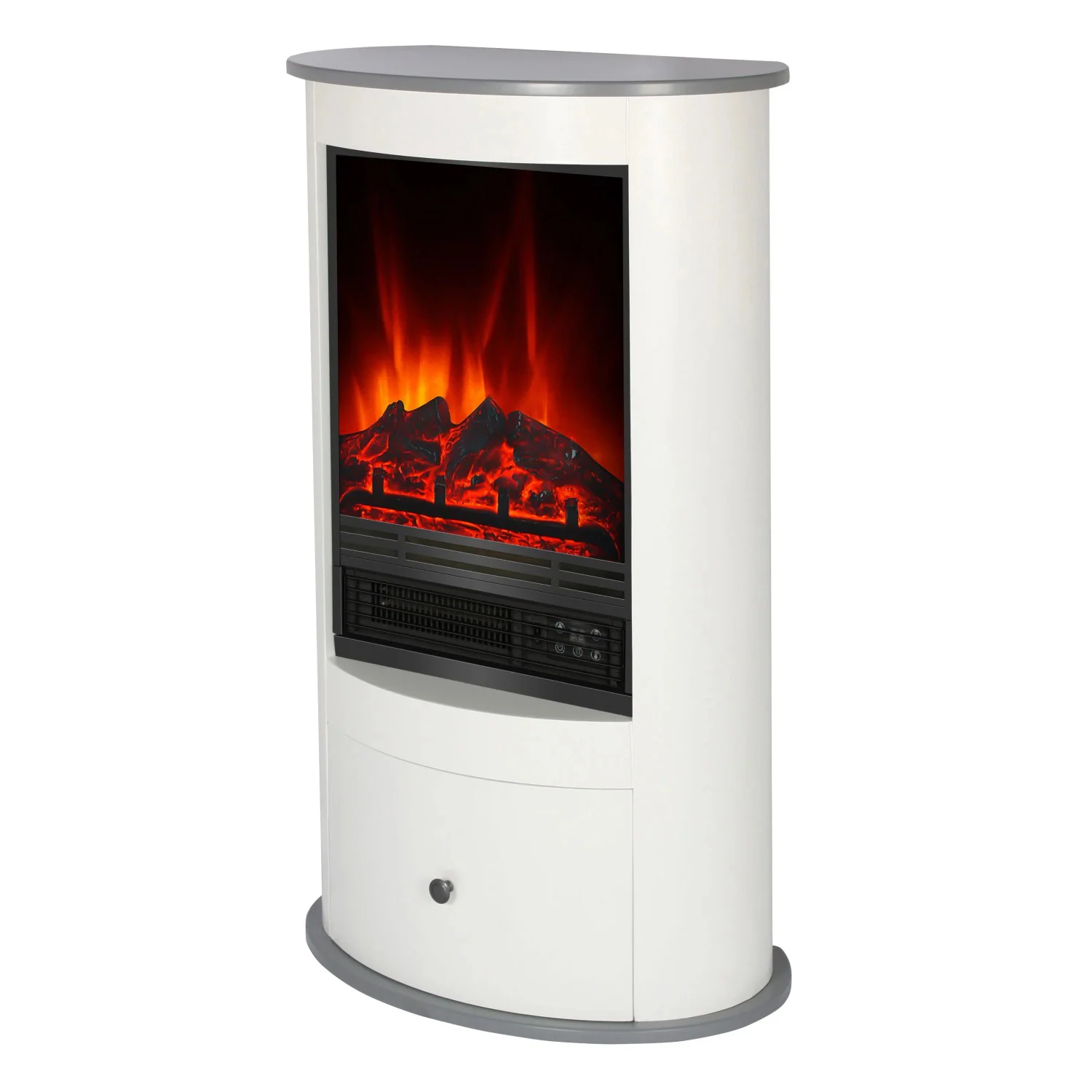EL Fuego Elektrokamin Bergen Weiß mit Heizung 1,8 kW