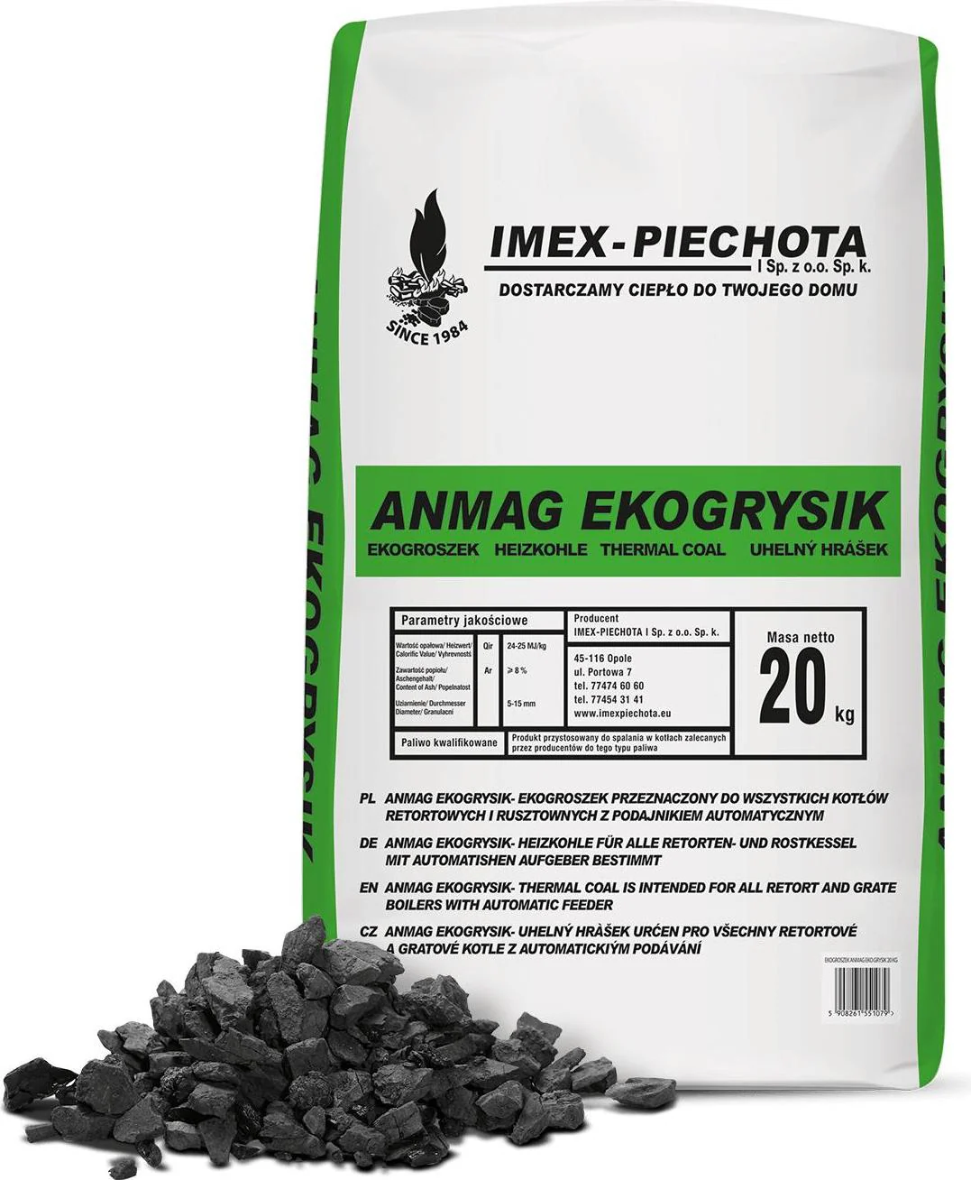 Anmag Steinkohle 5 - 15 Mm 20kg x 15 Sack 300kg Palette