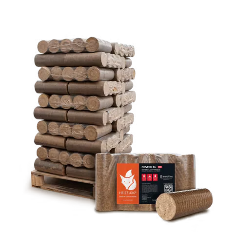 Heizfuxx Holzbriketts Nestro Hartholz m 12kg x 25 Karton 300kg Palette