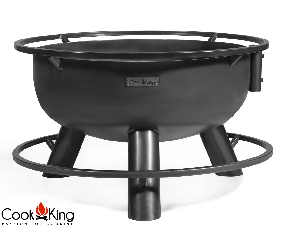 CookKing Feuerschale Stahl Bandito Inkl. Zubehör 80 cm x 53 cm Schwarz
