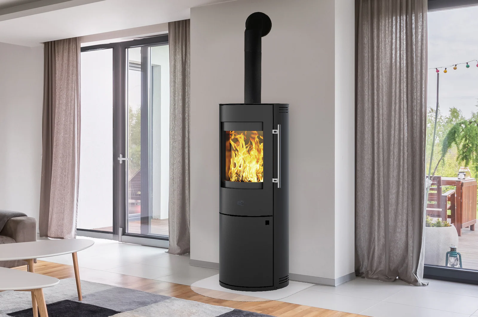 Kleining Kaminofen Lugano Schwarz Lackiert 6 KW EEK: A+