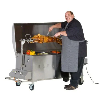 tepro Gasgrill Columbus für Spanferkel inkl. Motor Edelstahl mit 2 Brennern