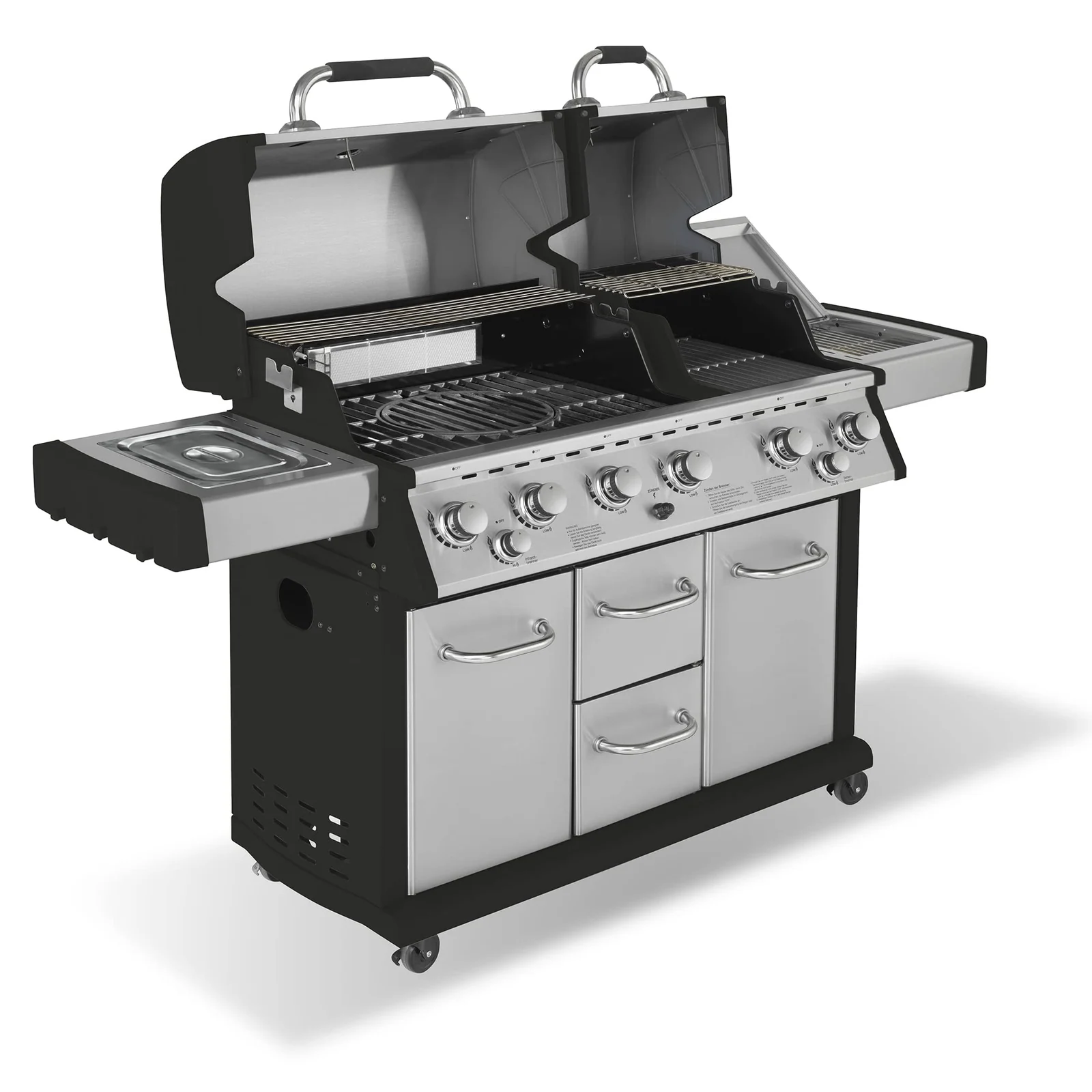Justus Premium BBQ-Gasgrill Mars 6 Hauptbrenner und 1 Seitenbrenner Edelstahl