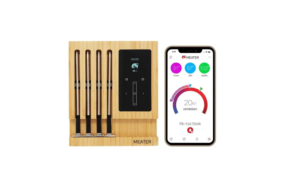 Meater Fleischthermometer Block mit WLAN und Standalone-Modus 50 m Reichweite