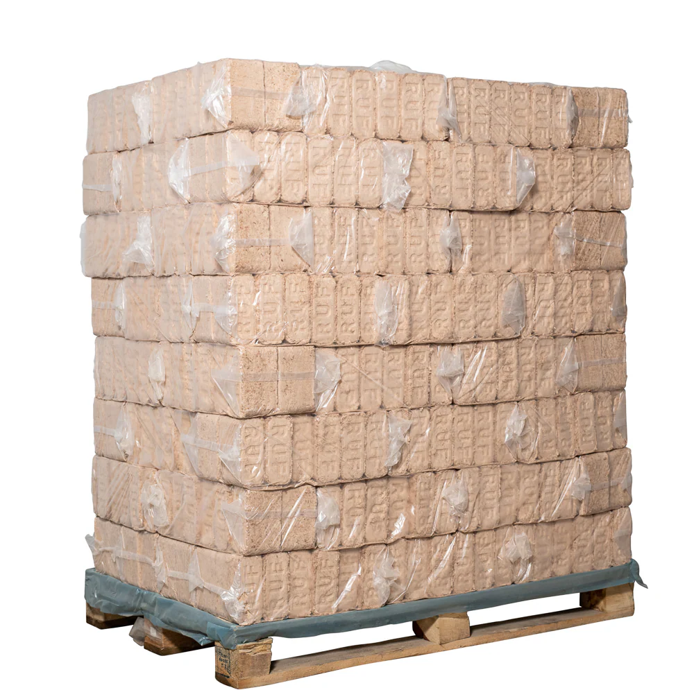 RUF Holzbriketts Hartholz Buche ohne Zugloch 960kg Palette