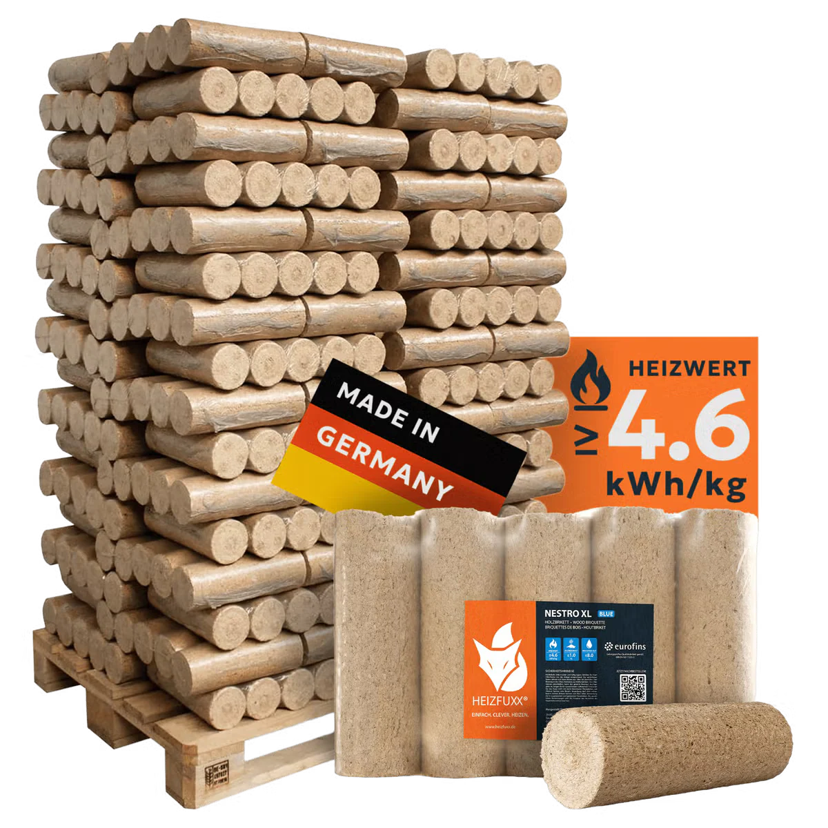 NESTRO Holzbriketts Nadelholz 960 kg Palette